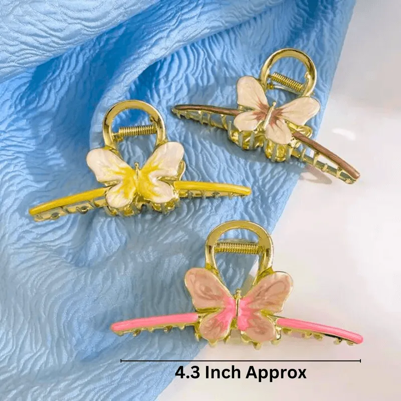 Buttlefly Hair Claw Clip for girls (Pack of 1 , Multicolor)