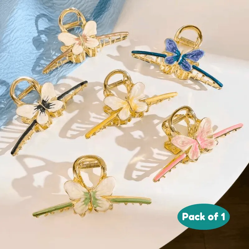 Buttlefly Hair Claw Clip for girls (Pack of 1 , Multicolor)