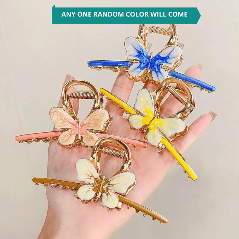 Buttlefly Hair Claw Clip for girls (Pack of 1 , Multicolor)