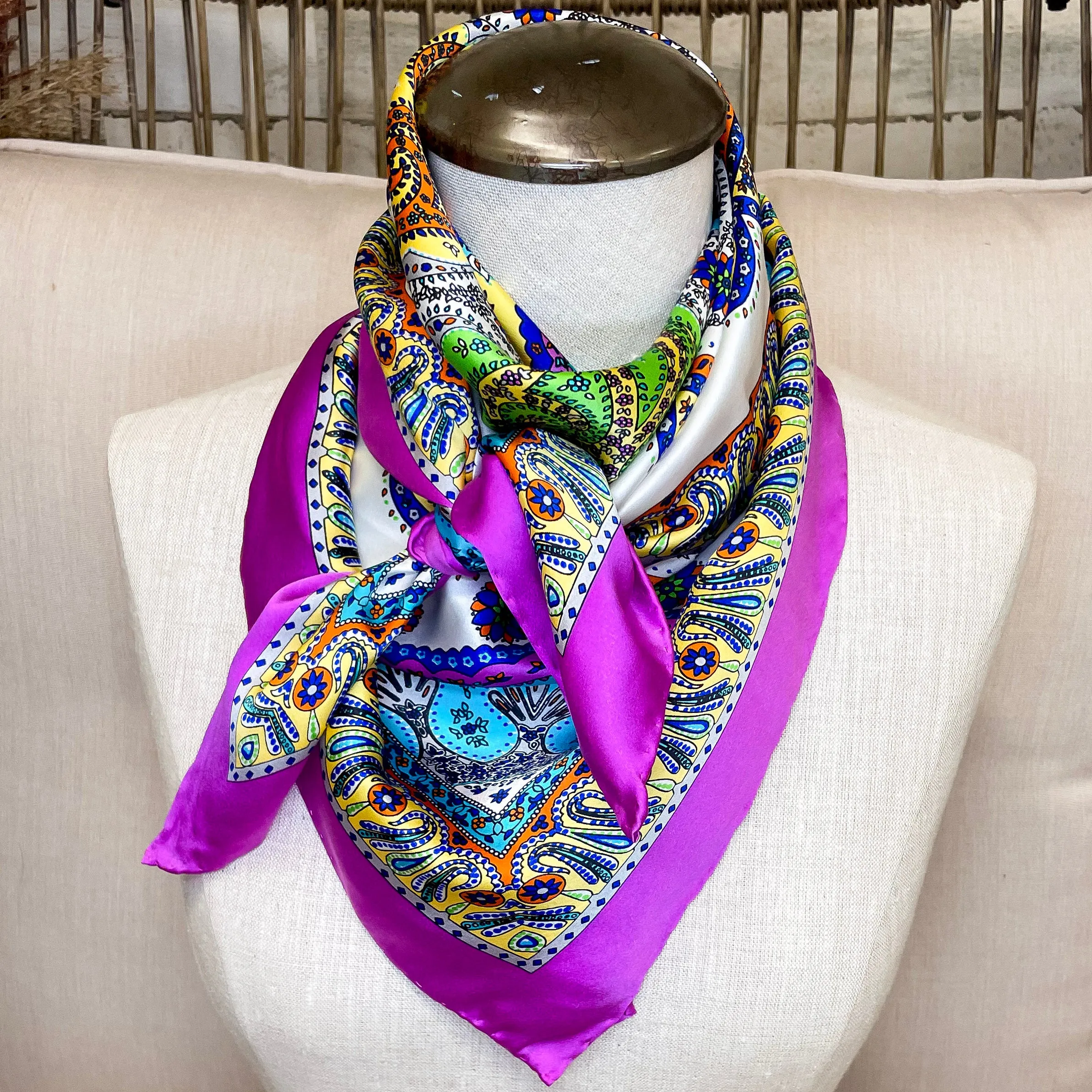 Byzantine Charmeuse Silk Wild Rag Purple