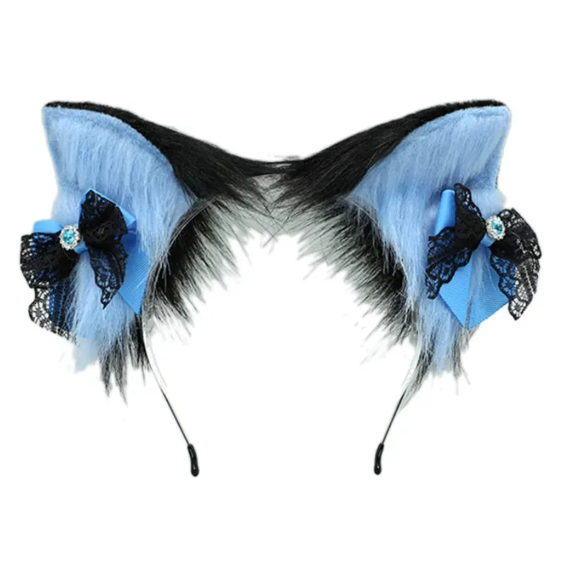 CatEar Hair Hoop Faux Fur Headband CatEar Headband Animal Hair Hoop LolitaHeadband Plush Headband With Ears Headdress