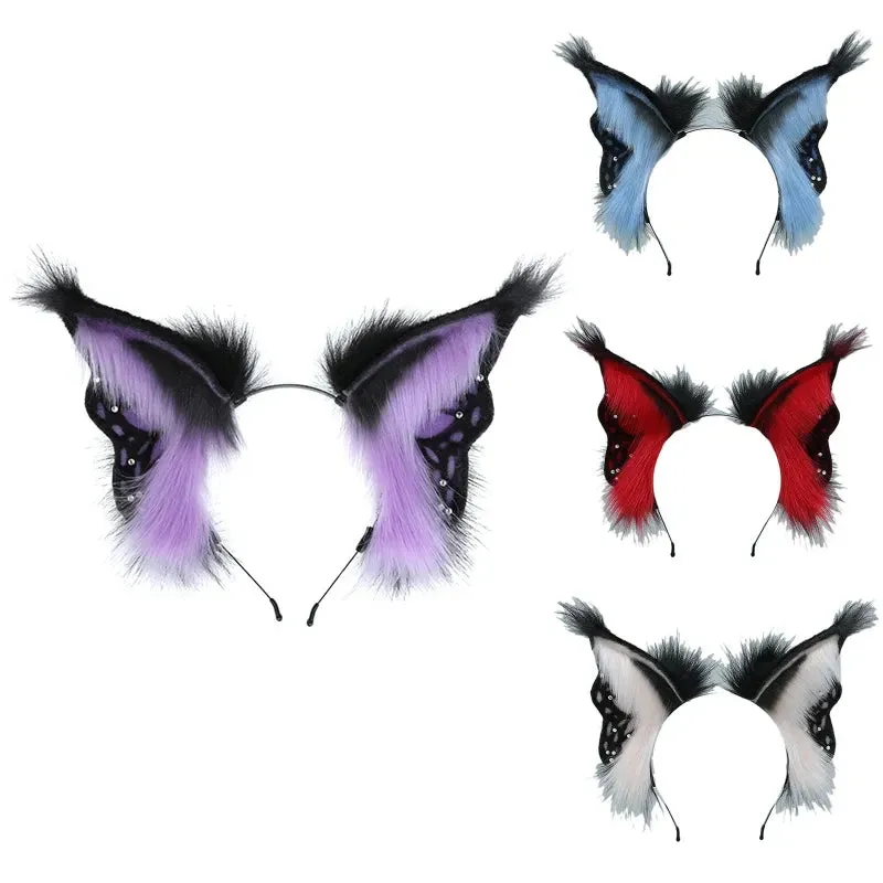 CatEar Hair Hoop Faux Fur Headband CatEar Headband Animal Hair Hoop LolitaHeadband Plush Headband With Ears Headdress