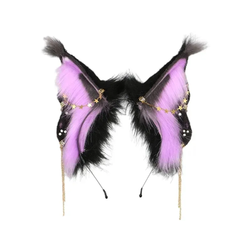 CatEar Hair Hoop Faux Fur Headband CatEar Headband Animal Hair Hoop LolitaHeadband Plush Headband With Ears Headdress
