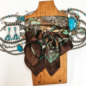 Charmeuse Silk Wild Rag in Hickory and Mint
