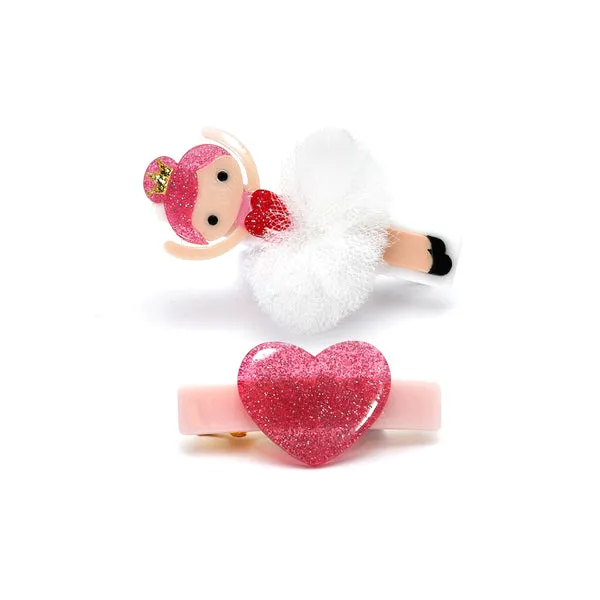 Clip Set | Ballerina Glitter Heart - White Tutu | Lilies and Roses NY