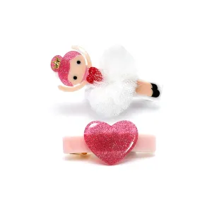 Clip Set | Ballerina Glitter Heart - White Tutu | Lilies and Roses NY