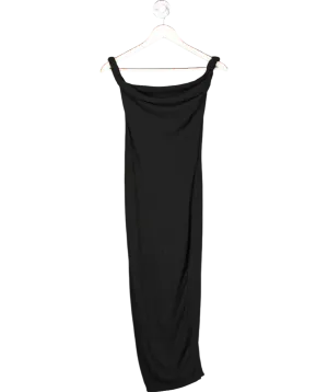 Club L Salome Black Twisted Asymmetric Midi Dress UK 4