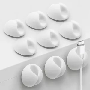 Cord Organizer Cable Clip, Cord Holder Wire Organizer, Cable Management for Phone Charger, Desk, Wall, Nightstand and Office, White 9 PCS