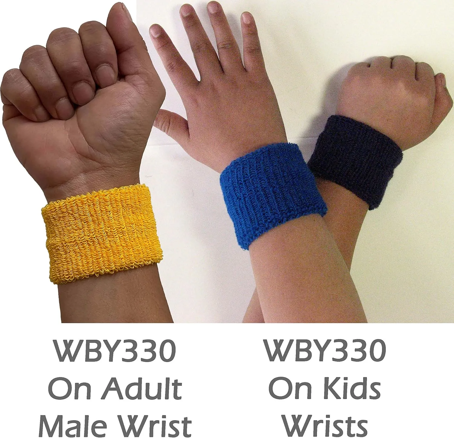 Couver Unisex Youth Kids Cotton Terry Wrist Bands/Wristbands for Event use (1 Pair)
