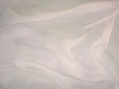 Cream silk chiffon fabric 44&quot; [713]