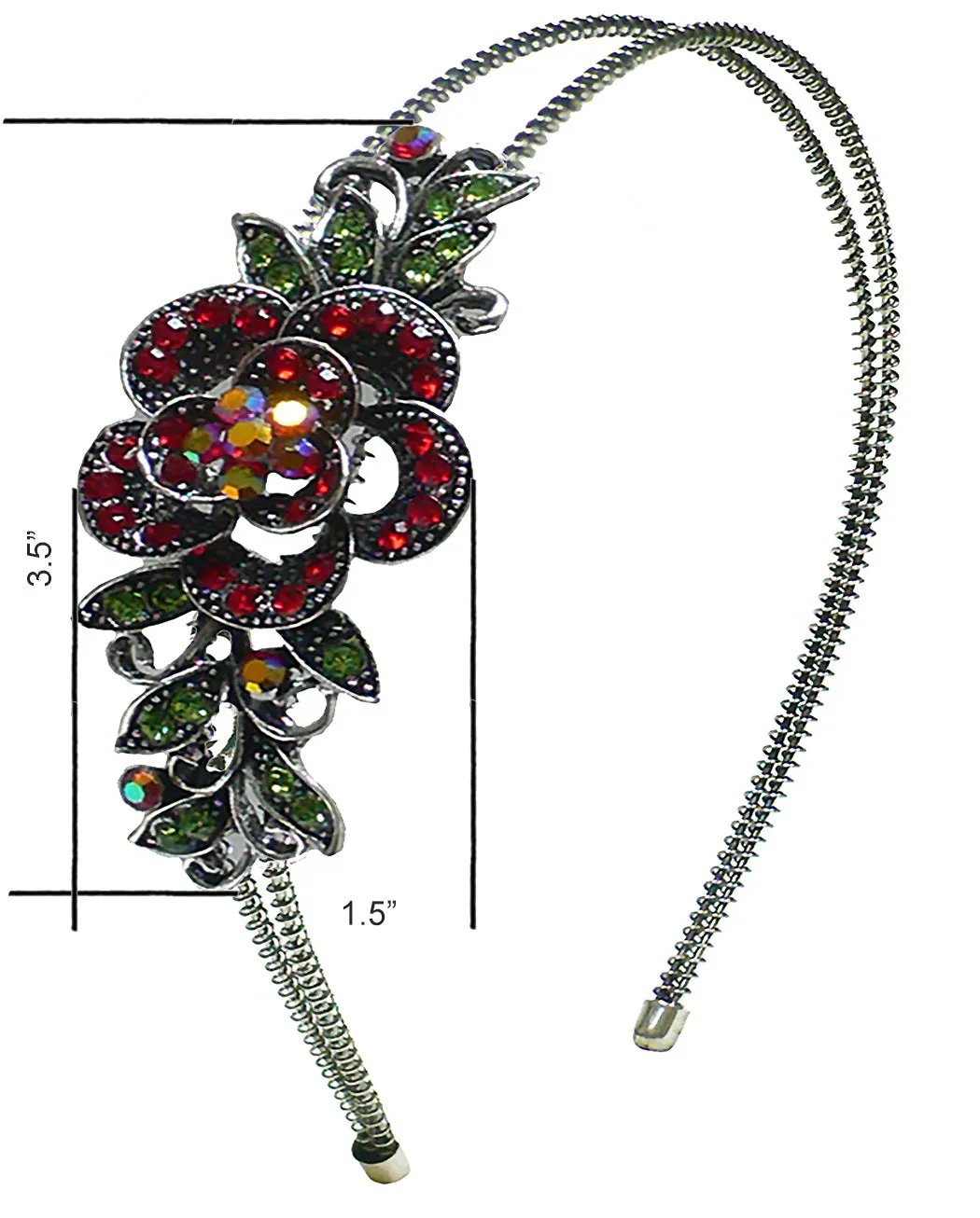 Crystal Flower Headband Resilient Metal Wire Hairband Headband U86121-0119
