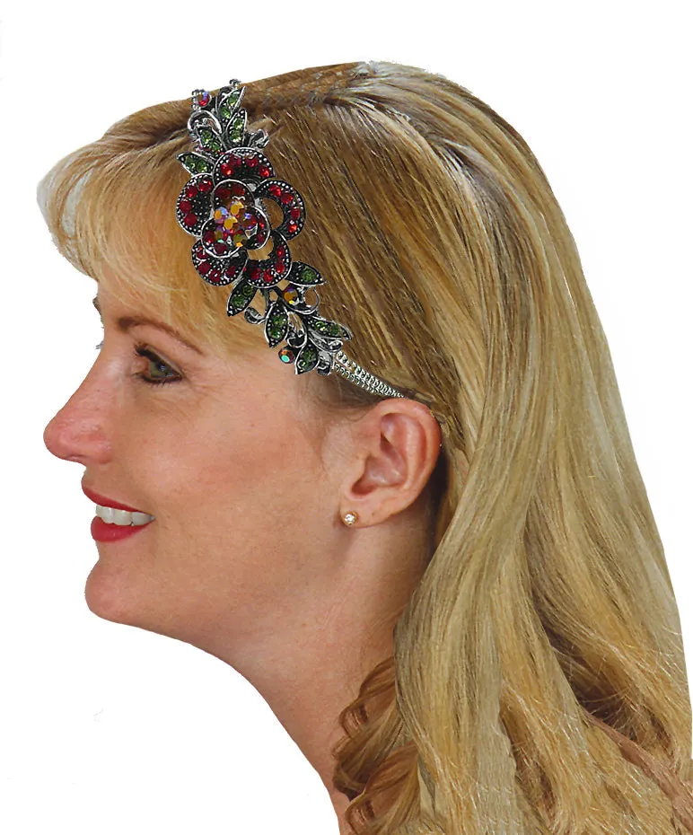 Crystal Flower Headband Resilient Metal Wire Hairband Headband U86121-0119