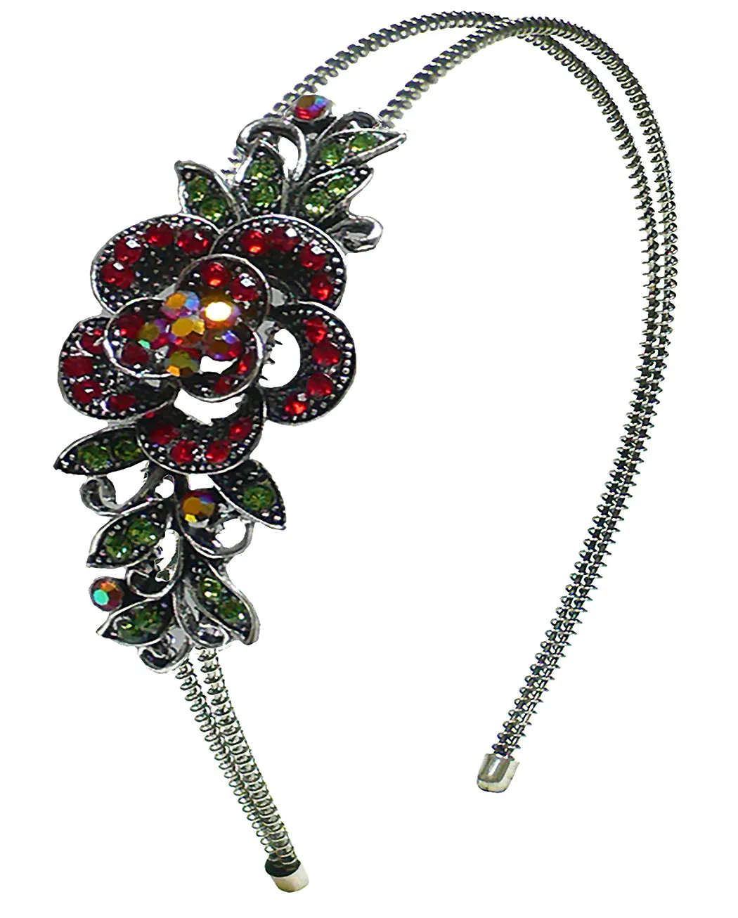 Crystal Flower Headband Resilient Metal Wire Hairband Headband U86121-0119