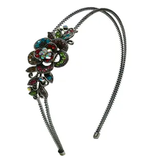 Crystal Flower Headband Resilient Metal Wire Hairband Headband U86121-0119