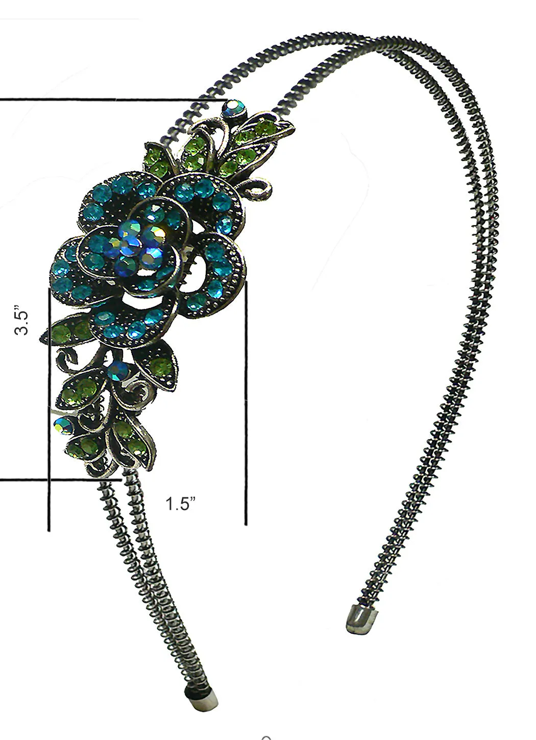 Crystal Flower Headband Resilient Metal Wire Hairband Headband U86121-0119