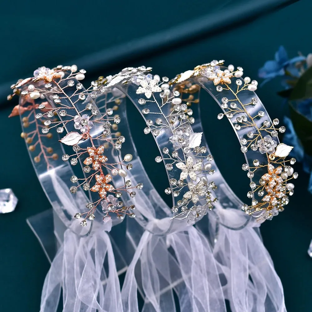 Crystal Leaf Bridal Forehead Headband