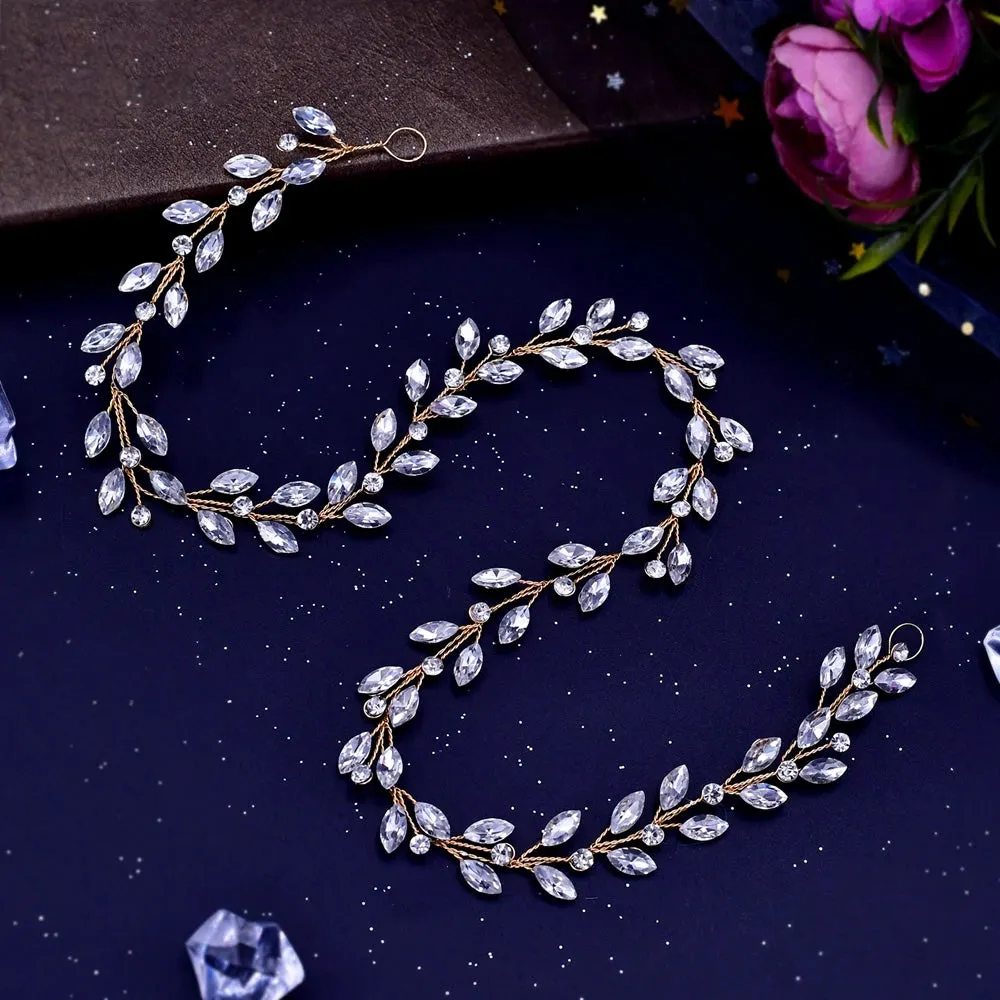 Crystal Leaf Bridal Forehead Headband