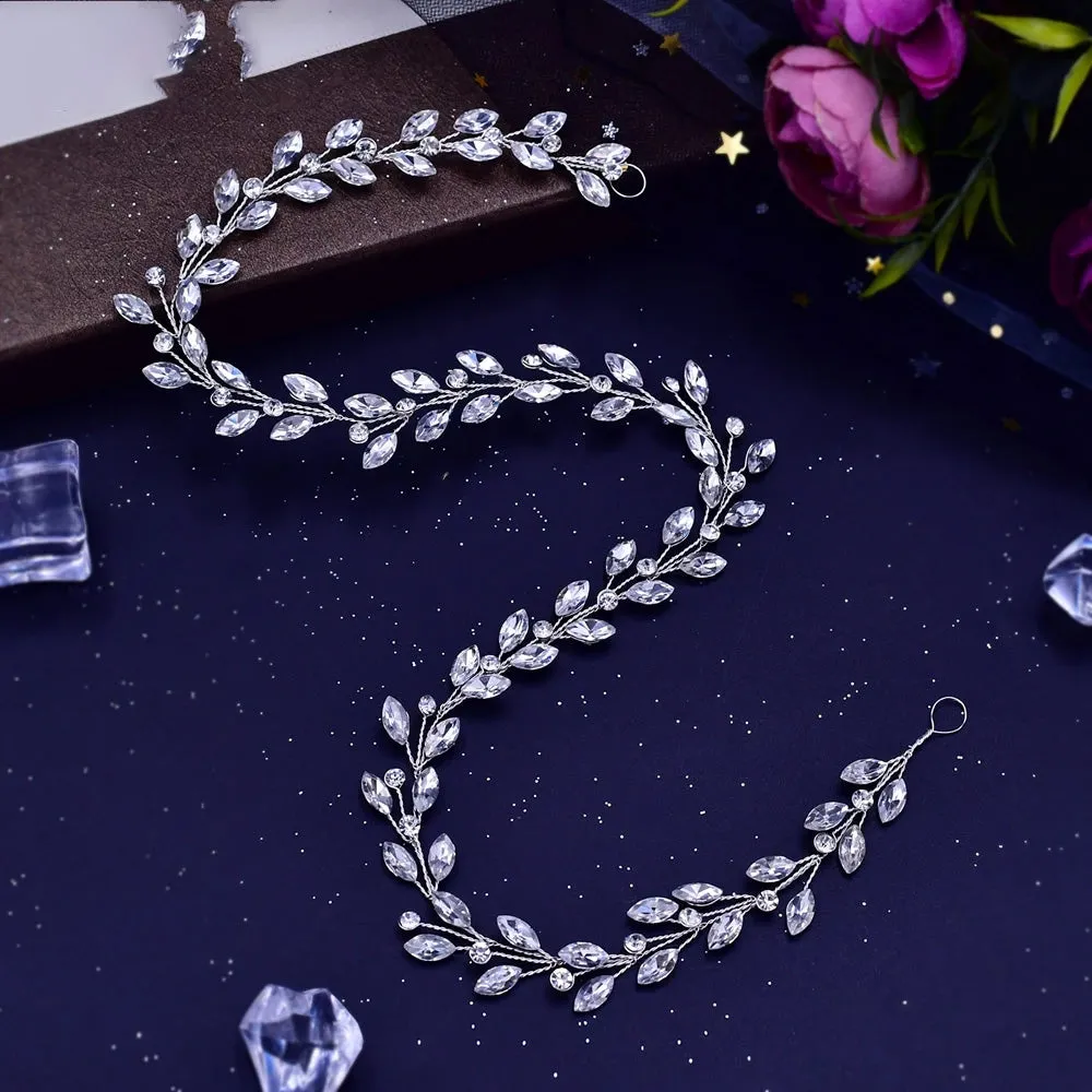 Crystal Leaf Bridal Forehead Headband