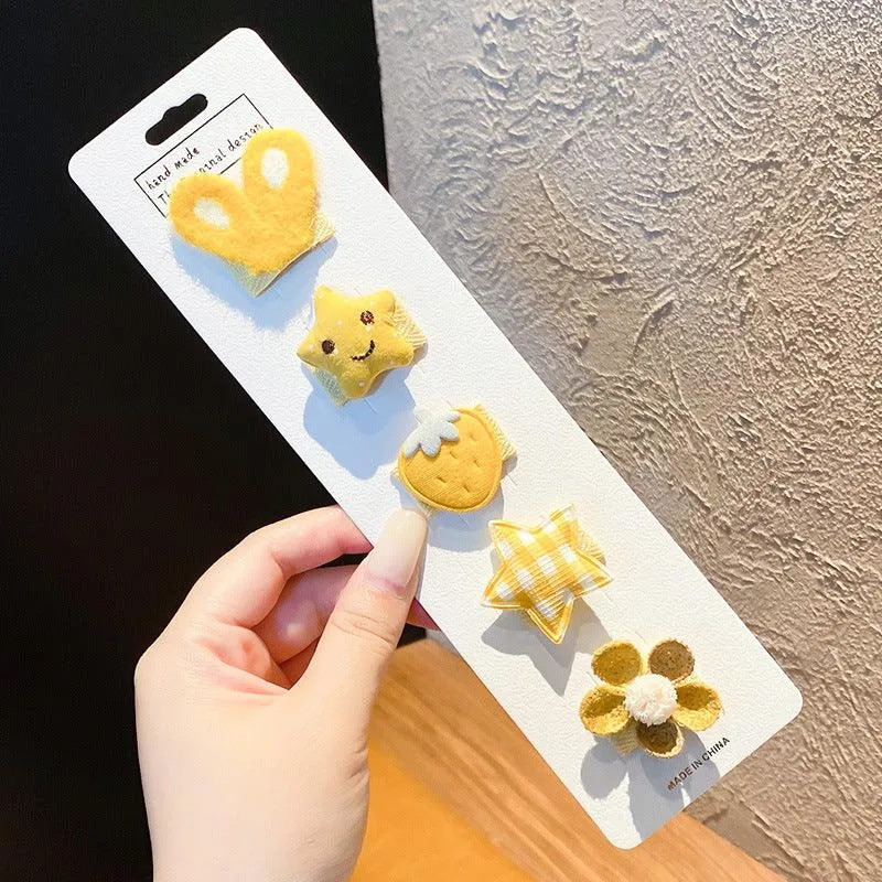 Cute cloth bag headdress fine hair broken hair clip suitable for infants and young children cute shape cute hair accessories styling design a variety of hair clips