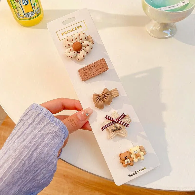 Cute cloth bag headdress fine hair broken hair clip suitable for infants and young children cute shape cute hair accessories styling design a variety of hair clips