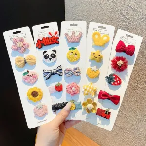 Cute cloth bag headdress fine hair broken hair clip suitable for infants and young children cute shape cute hair accessories styling design a variety of hair clips
