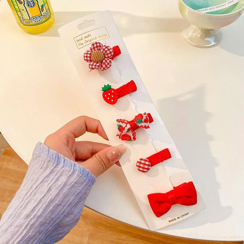 Cute cloth bag headdress fine hair broken hair clip suitable for infants and young children cute shape cute hair accessories styling design a variety of hair clips