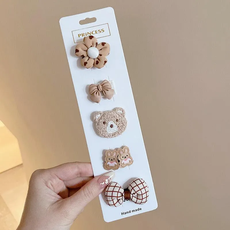 Cute cloth bag headdress fine hair broken hair clip suitable for infants and young children cute shape cute hair accessories styling design a variety of hair clips
