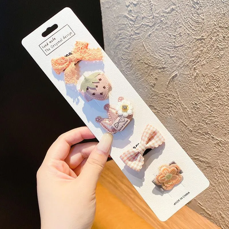 Cute cloth bag headdress fine hair broken hair clip suitable for infants and young children cute shape cute hair accessories styling design a variety of hair clips