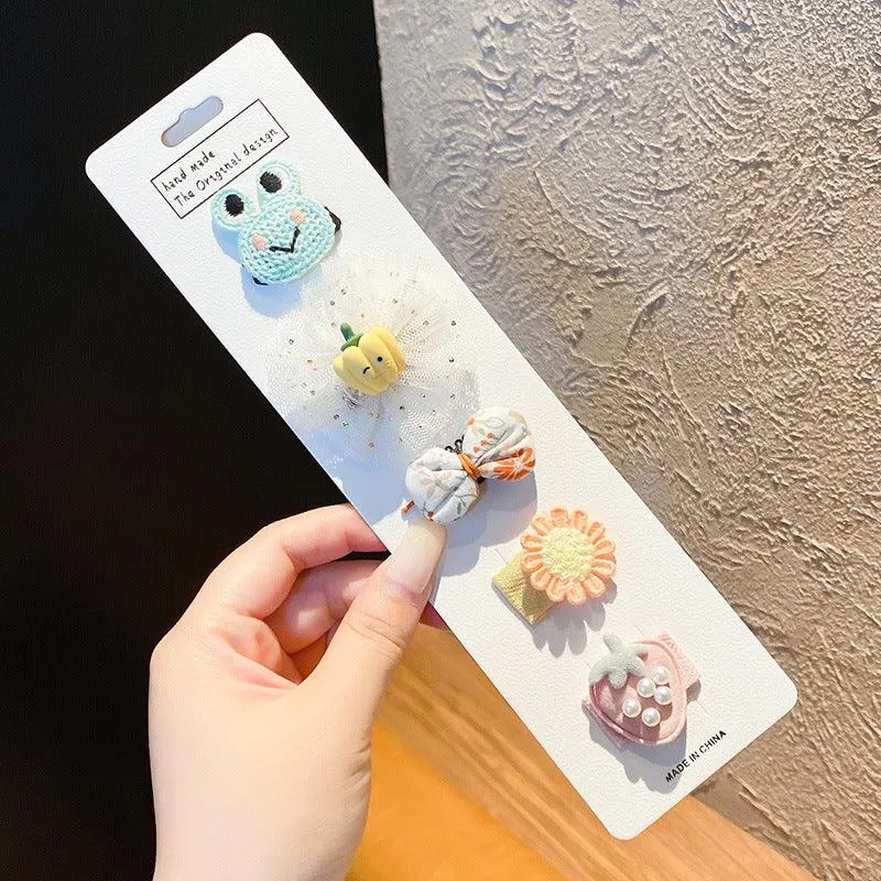 Cute cloth bag headdress fine hair broken hair clip suitable for infants and young children cute shape cute hair accessories styling design a variety of hair clips