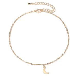 Dainty Gold Moon Anklet