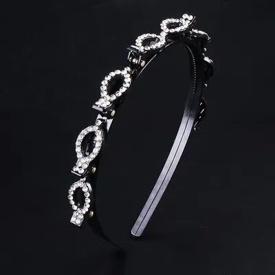 Double Bangs Clip Pearl Headbands Flower Hairbands