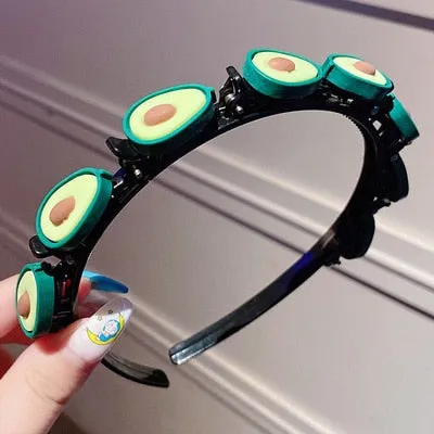 Double Bangs Clip Pearl Headbands Flower Hairbands