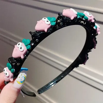 Double Bangs Clip Pearl Headbands Flower Hairbands