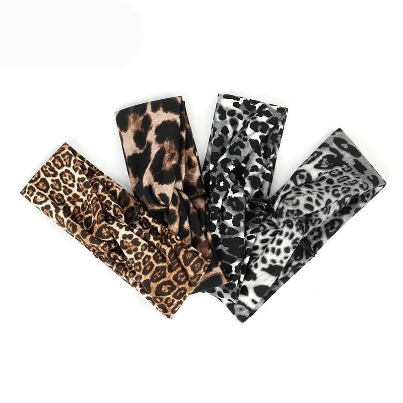 Elastic Leopard Print Twisted Turban Headbands