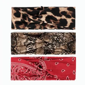 Elastic Leopard Print Twisted Turban Headbands