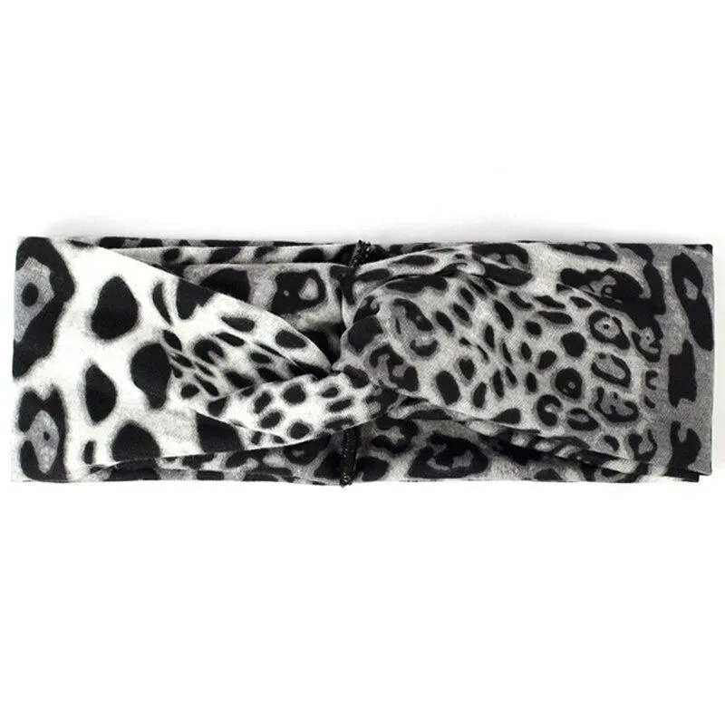 Elastic Leopard Print Twisted Turban Headbands