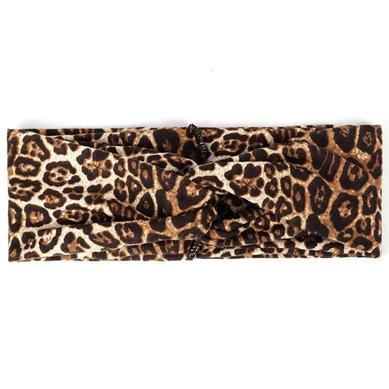 Elastic Leopard Print Twisted Turban Headbands