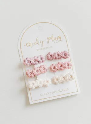 Embroidery Hair Clip Set - Pink Ombre: Clip