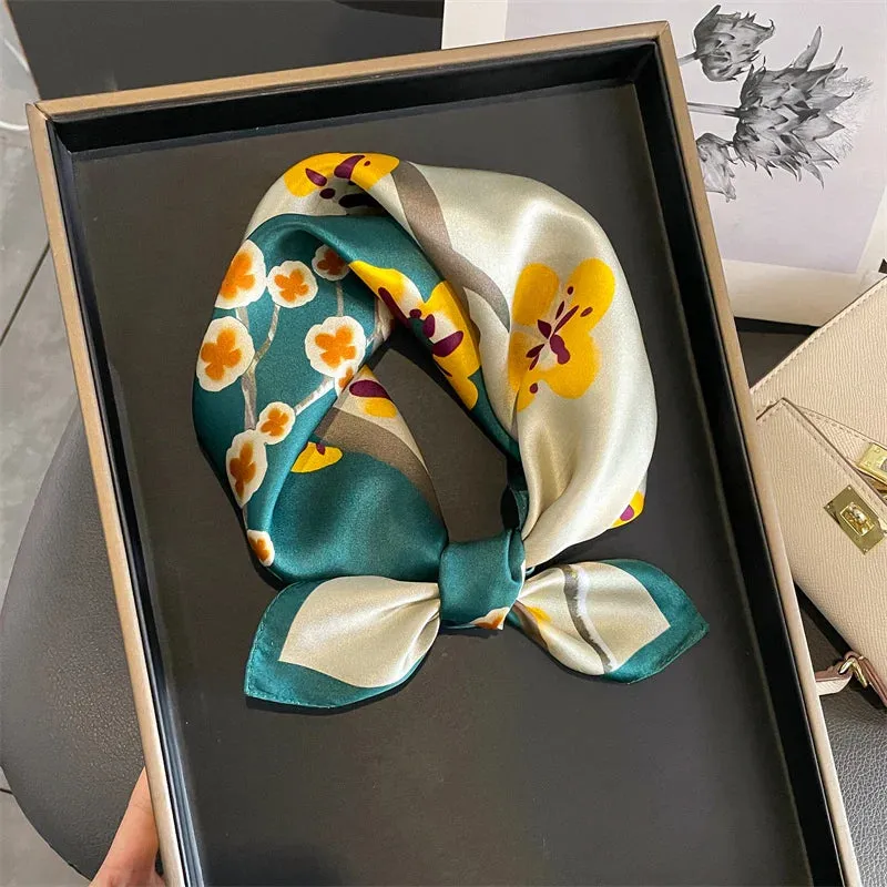 Fashion 100% Real Silk Scarf 53cm Small Neck Wrap Scarf