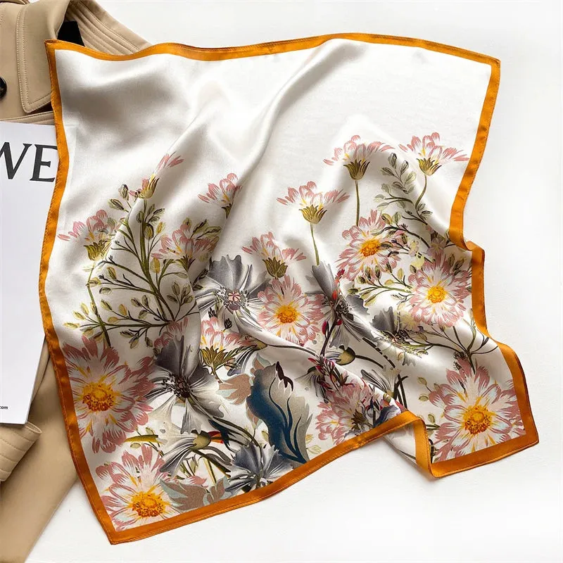 Fashion 100% Real Silk Scarf 53cm Small Neck Wrap Scarf