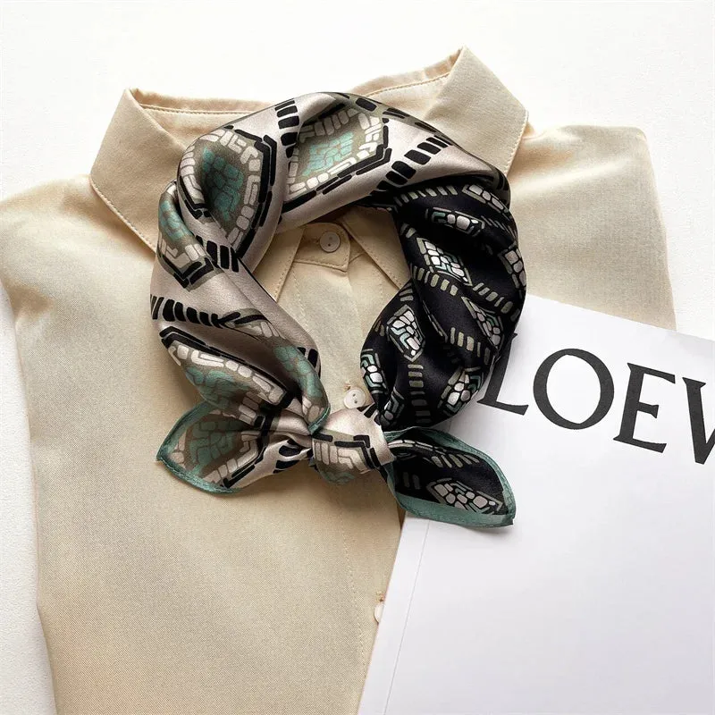Fashion 100% Real Silk Scarf 53cm Small Neck Wrap Scarf