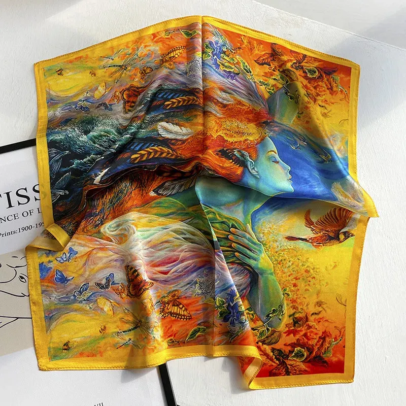 Fashion 100% Real Silk Scarf 53cm Small Neck Wrap Scarf