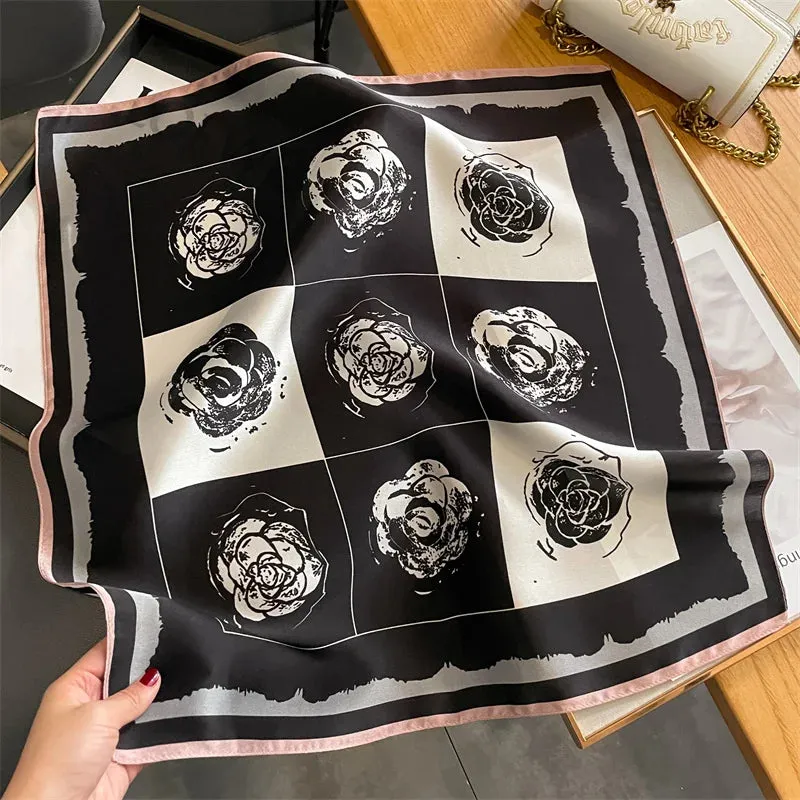 Fashion 100% Real Silk Scarf 53cm Small Neck Wrap Scarf