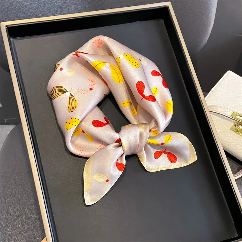 Fashion 100% Real Silk Scarf 53cm Small Neck Wrap Scarf