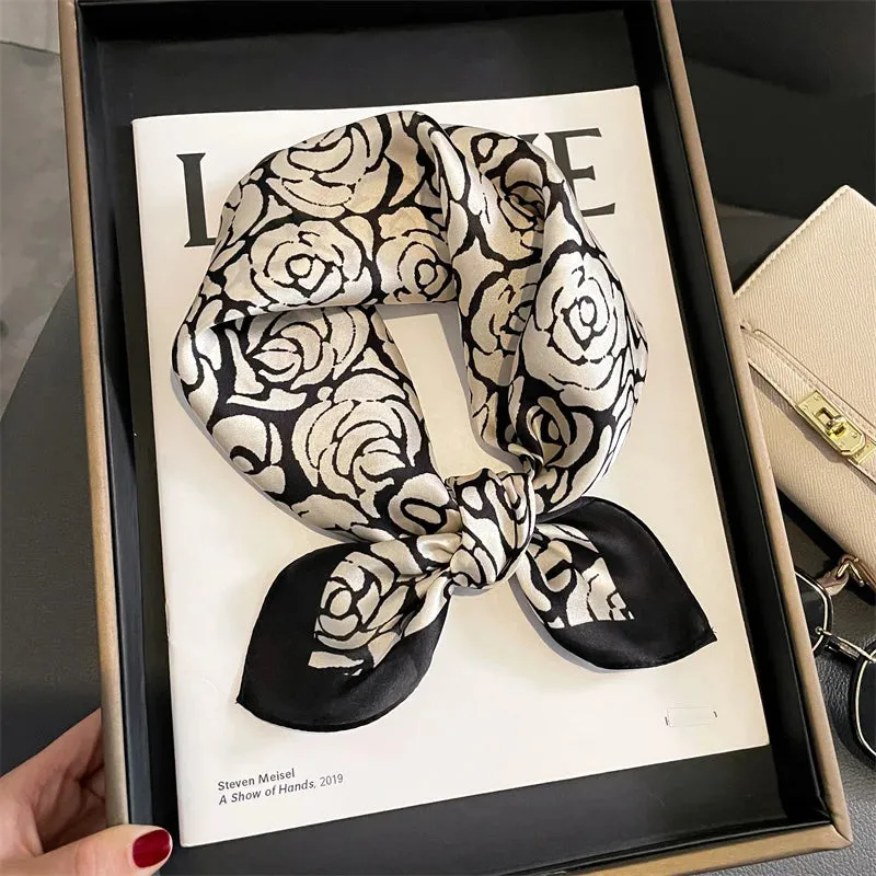 Fashion 100% Real Silk Scarf 53cm Small Neck Wrap Scarf