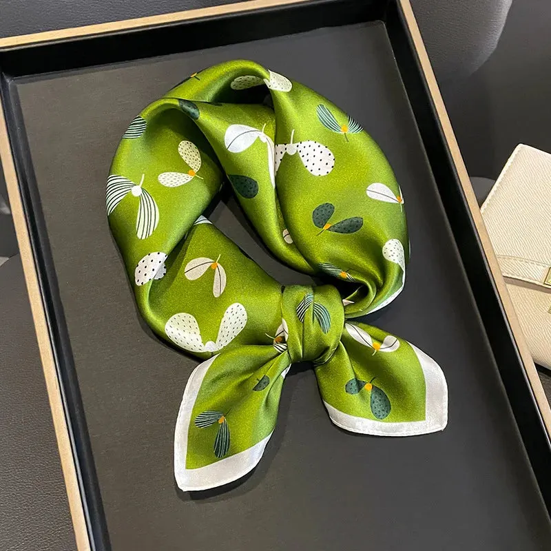 Fashion 100% Real Silk Scarf 53cm Small Neck Wrap Scarf