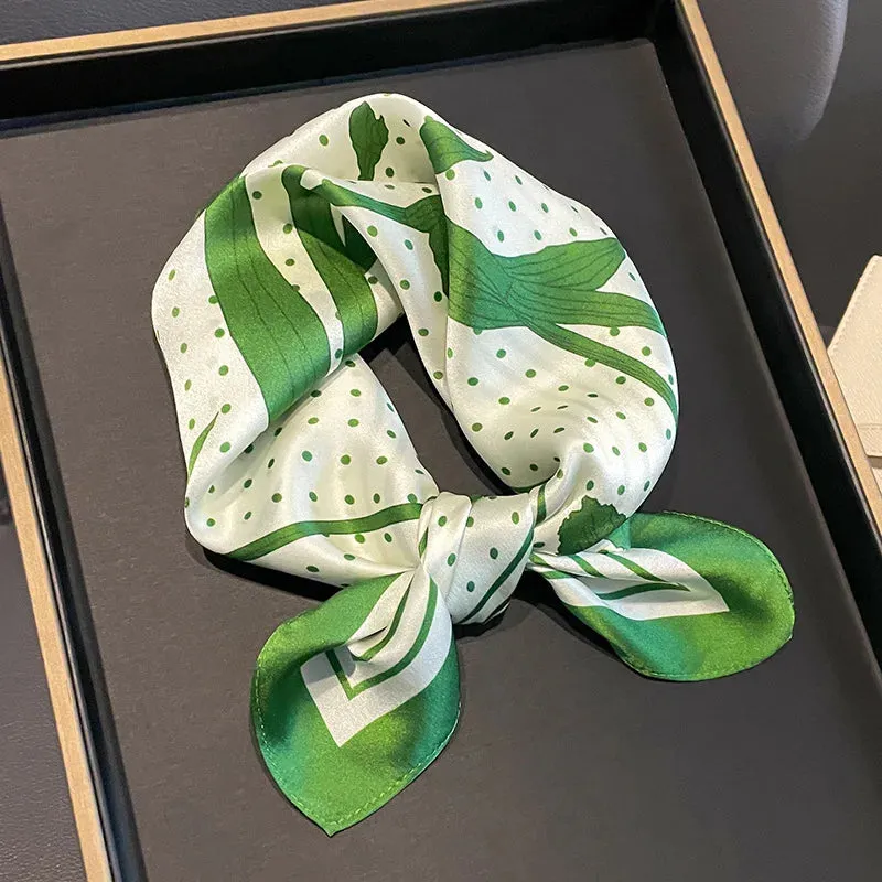 Fashion 100% Real Silk Scarf 53cm Small Neck Wrap Scarf