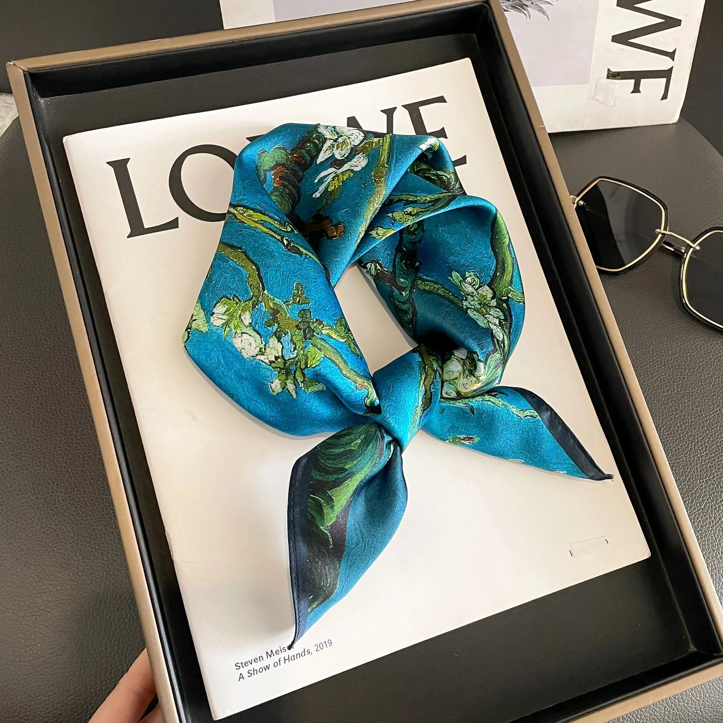 Fashion 100% Real Silk Scarf 53cm Small Neck Wrap Scarf