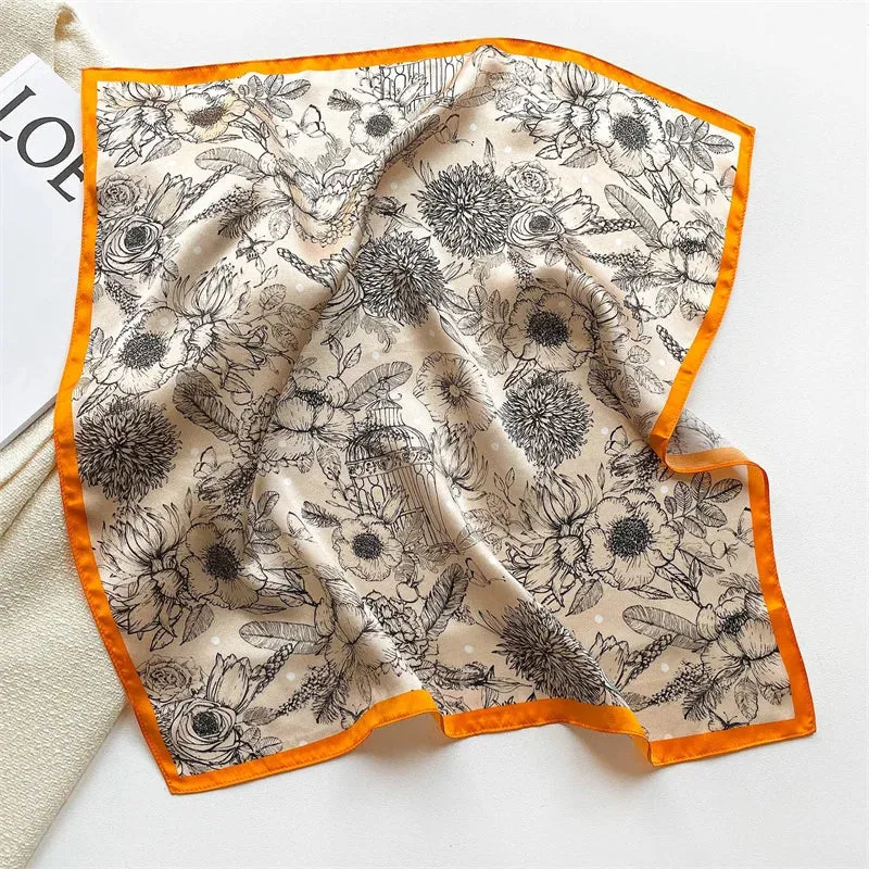 Fashion 100% Real Silk Scarf 53cm Small Neck Wrap Scarf