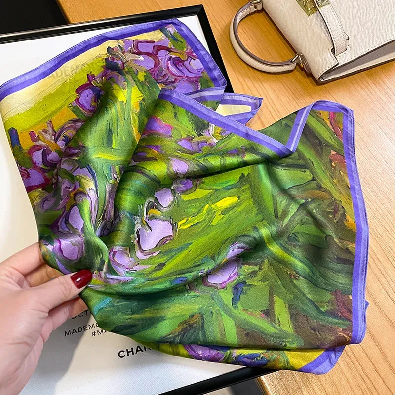 Fashion 100% Real Silk Scarf 53cm Small Neck Wrap Scarf